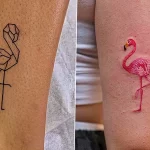 Фото тату розовый фламинго 26,09,2021 - №0226 - flamingo tattoo - tatufoto.com