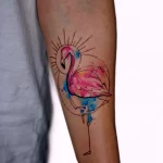 Фото тату розовый фламинго 26,09,2021 - №0245 - flamingo tattoo - tatufoto.com