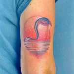 Фото тату розовый фламинго 26,09,2021 - №0295 - flamingo tattoo - tatufoto.com