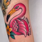 Фото тату розовый фламинго 26,09,2021 - №0298 - flamingo tattoo - tatufoto.com