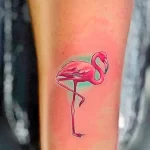 Фото тату розовый фламинго 26,09,2021 - №0324 - flamingo tattoo - tatufoto.com