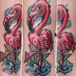 Фото тату розовый фламинго 26,09,2021 - №0338 - flamingo tattoo - tatufoto.com