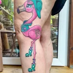 Фото тату розовый фламинго 26,09,2021 - №0368 - flamingo tattoo - tatufoto.com