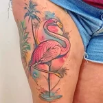 Фото тату розовый фламинго 26,09,2021 - №0374 - flamingo tattoo - tatufoto.com