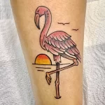 Фото тату розовый фламинго 26,09,2021 - №0409 - flamingo tattoo - tatufoto.com