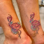 Фото тату розовый фламинго 26,09,2021 - №0442 - flamingo tattoo - tatufoto.com