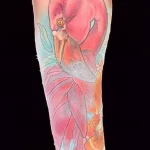 Фото тату розовый фламинго 26,09,2021 - №0444 - flamingo tattoo - tatufoto.com