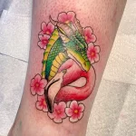 Фото тату розовый фламинго 26,09,2021 - №0472 - flamingo tattoo - tatufoto.com