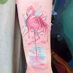 Фото тату розовый фламинго 26,09,2021 - №0493 - flamingo tattoo - tatufoto.com