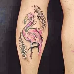 Фото тату розовый фламинго 26,09,2021 - №0496 - flamingo tattoo - tatufoto.com