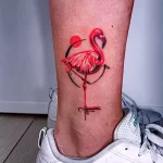 Фото тату розовый фламинго 26,09,2021 - №0497 - flamingo tattoo - tatufoto.com