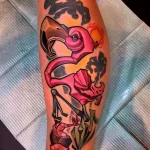 Фото тату розовый фламинго 26,09,2021 - №0498 - flamingo tattoo - tatufoto.com