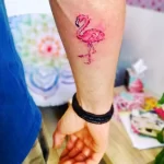 Фото тату розовый фламинго 26,09,2021 - №0558 - flamingo tattoo - tatufoto.com