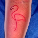 Фото тату розовый фламинго 26,09,2021 - №0563 - flamingo tattoo - tatufoto.com