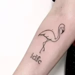 Фото тату розовый фламинго 26,09,2021 - №0566 - flamingo tattoo - tatufoto.com