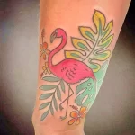 Фото тату розовый фламинго 26,09,2021 - №0598 - flamingo tattoo - tatufoto.com