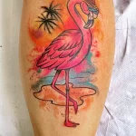 Фото тату розовый фламинго 26,09,2021 - №0618 - flamingo tattoo - tatufoto.com