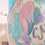 Фото тату розовый фламинго 26,09,2021 - №0620 - flamingo tattoo - tatufoto.com