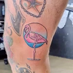 Фото тату розовый фламинго 26,09,2021 - №0627 - flamingo tattoo - tatufoto.com