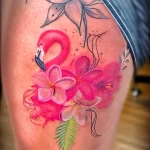 Фото тату розовый фламинго 26,09,2021 - №0628 - flamingo tattoo - tatufoto.com