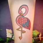 Фото тату розовый фламинго 26,09,2021 - №0654 - flamingo tattoo - tatufoto.com