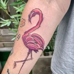 Фото тату розовый фламинго 26,09,2021 - №0664 - flamingo tattoo - tatufoto.com
