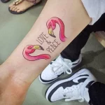 Фото тату розовый фламинго 26,09,2021 - №0679 - flamingo tattoo - tatufoto.com