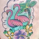 Фото тату розовый фламинго 26,09,2021 - №0698 - flamingo tattoo - tatufoto.com
