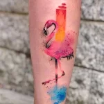 Фото тату розовый фламинго 26,09,2021 - №0717 - flamingo tattoo - tatufoto.com
