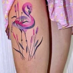 Фото тату розовый фламинго 26,09,2021 - №0725 - flamingo tattoo - tatufoto.com