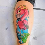 Фото тату розовый фламинго 26,09,2021 - №0736 - flamingo tattoo - tatufoto.com