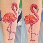 Фото тату розовый фламинго 26,09,2021 - №0737 - flamingo tattoo - tatufoto.com