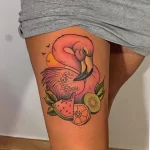 Фото тату розовый фламинго 26,09,2021 - №0740 - flamingo tattoo - tatufoto.com