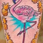 Фото тату розовый фламинго 26,09,2021 - №0755 - flamingo tattoo - tatufoto.com