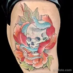 Фото пример рисунка тату цветок пион 16,10,2021 - №0001 - peony tattoo - tatufoto.com