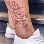 Фото пример рисунка тату цветок пион 16,10,2021 - №0007 - peony tattoo - tatufoto.com