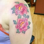 Фото пример рисунка тату цветок пион 16,10,2021 - №0010 - peony tattoo - tatufoto.com