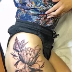 Фото пример рисунка тату цветок пион 16,10,2021 - №0016 - peony tattoo - tatufoto.com
