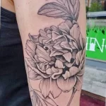 Фото пример рисунка тату цветок пион 16,10,2021 - №0020 - peony tattoo - tatufoto.com
