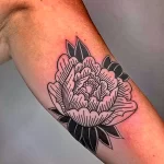 Фото пример рисунка тату цветок пион 16,10,2021 - №0026 - peony tattoo - tatufoto.com