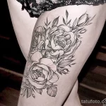 Фото пример рисунка тату цветок пион 16,10,2021 - №0031 - peony tattoo - tatufoto.com