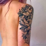 Фото пример рисунка тату цветок пион 16,10,2021 - №0040 - peony tattoo - tatufoto.com