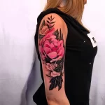 Фото пример рисунка тату цветок пион 16,10,2021 - №0060 - peony tattoo - tatufoto.com