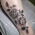 Фото пример рисунка тату цветок пион 16,10,2021 - №0073 - peony tattoo - tatufoto.com