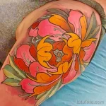Фото пример рисунка тату цветок пион 16,10,2021 - №0074 - peony tattoo - tatufoto.com