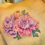 Фото пример рисунка тату цветок пион 16,10,2021 - №0077 - peony tattoo - tatufoto.com