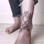 Фото пример рисунка тату цветок пион 16,10,2021 - №0089 - peony tattoo - tatufoto.com