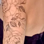 Фото пример рисунка тату цветок пион 16,10,2021 - №0111 - peony tattoo - tatufoto.com