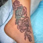 Фото пример рисунка тату цветок пион 16,10,2021 - №0115 - peony tattoo - tatufoto.com