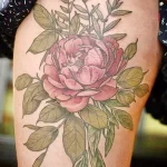 Фото пример рисунка тату цветок пион 16,10,2021 - №0118 - peony tattoo - tatufoto.com
